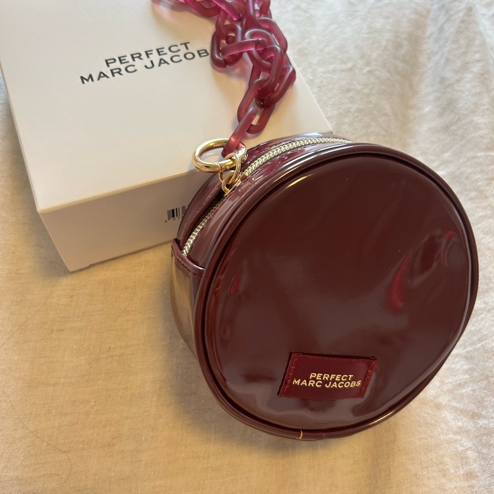 Marc Jacobs Red Mini Bag with Glossy Finish and Gold Hardware